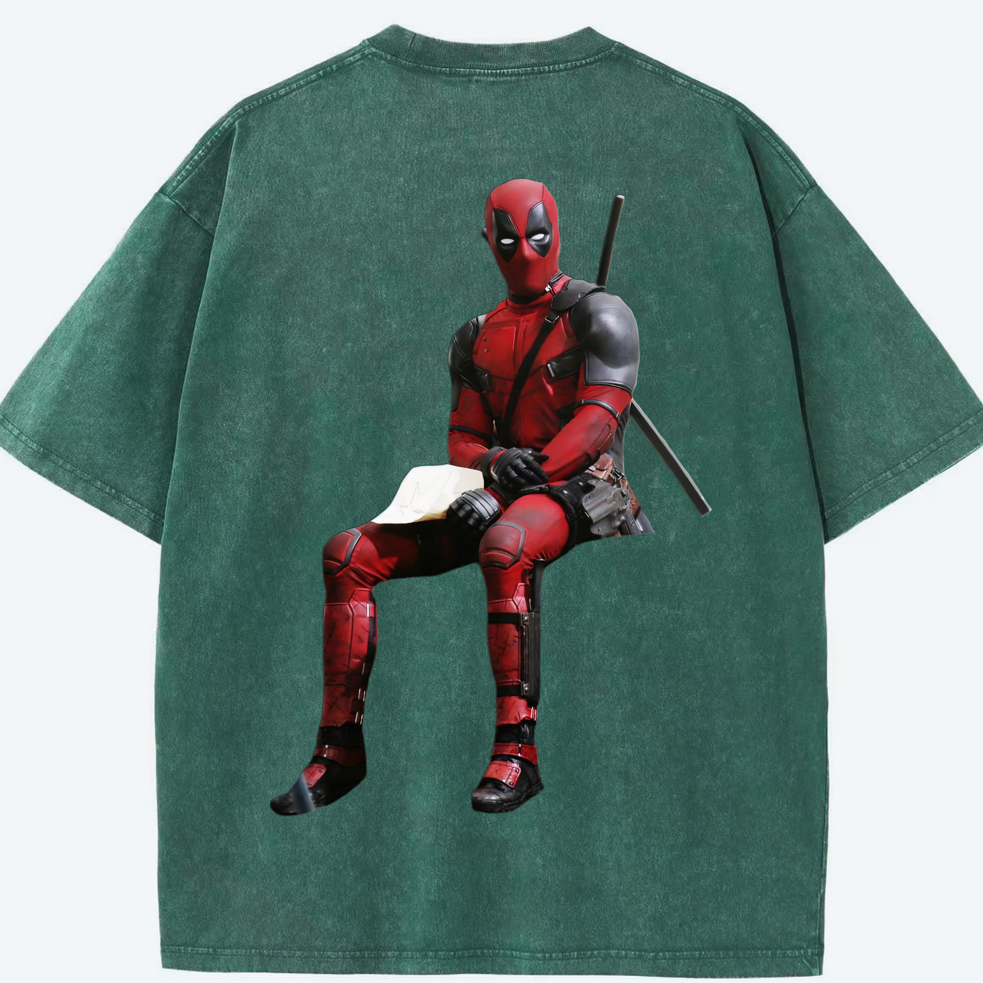 （画像用） Deadpool デッドプール 綿100% ヴィンテージ風 半袖Tシャツ（背面プリント）